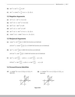Mathematics  |  20.7
(b)	
1
1
tan
x
cot
x
, x
R
2
−
−
π
+
=
∀∈
(c)	
1
1
sec
x
cosec
x
,
x (
, 1]
[1,
)
2
−
−
π
+
=
∀∈−∞−
∪
∞