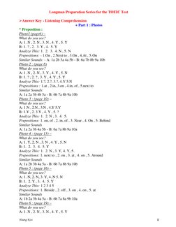 TOEIC Listening Test Answer Key | PDF | Adverb | Verb