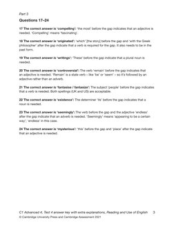 C1 Advanced 4, Test 4 Answer Key, Reading and Use of English | PDF ...