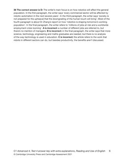 C1 Advanced 4, Test 4 Answer Key, Reading and Use of English | PDF ...