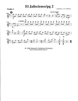 El Jalisciencelpg2
Violin L
6
son/trans. 
L.G. Sobrino
con la vocce
@ 1999 Mariachi, 
Publishing 
Company
www. mariachipublis
