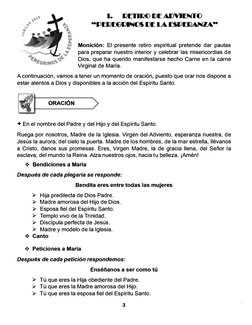 l.
l¿fflOO I) 41)VIDffO
•1)1261¿1r-,Oi l) 1A Hf)i¿ZA."
Monición: El presente retiro espiritual pretende dar pautas 
par