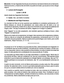 Monición: En las Sagradas Escrituras encontramos narrada la historia de la Salvación, 
historia de amor y misericordia del Se