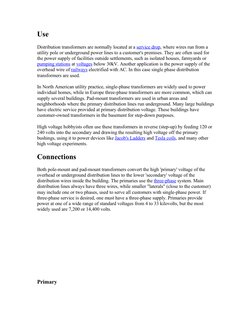 Use
Distribution transformers are normally located at a service drop, (http://en.wikipedia.org/wiki/Service_drop) where wires