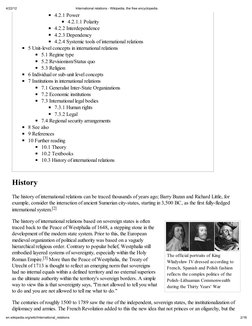 4/22/12
International relations - Wikipedia, the free encyclopedia
2/16
en.wikipedia.org/wiki/International_relations
The off