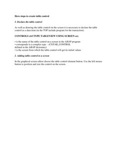 Steps to Create Table Control in ABAP | PDF | Computers