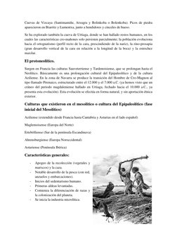 Cuevas de Vizcaya (Santimamiñe, Atxugra y Bolinkoba o Bolenkoba). Picos de piedra 
aparecieron en Biarritz y Lumentxa, junto