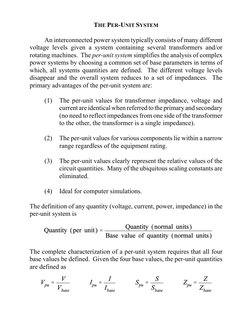 System Per System Advantages of the Per-Unit System | PDF | Transformer | Electrical ...