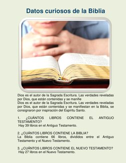 Datos Curiosos de La Biblia | PDF | Nuevo Testamento | Biblia