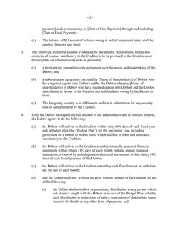 - 2 -
payment] each commencing on [Date of First Payment] through and including 
[Date of Final Payment];
(c)
The balance of