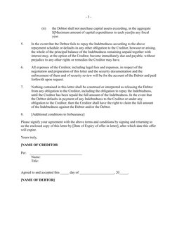 - 3 -
(ii)
the Debtor shall not purchase capital assets exceeding, in the aggregate 
$[Maximum amount of capital expenditures