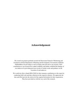 Acknowledgement 
 
 
 
We extend our greatest gratitude towards the Directorate General of Monitoring and 
E