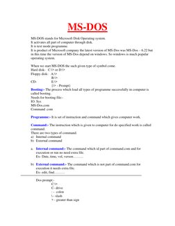MS-DOS Commands for Beginners Guide | PDF | Dos | Command Line Interface