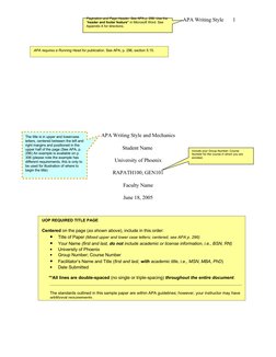 APA Writing Style 
APA Wri