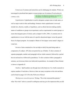 APA Writing Style 
Correct