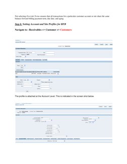 Not selecting Override Terms ensures that all transactions for a particular customer account or site share the same 
balance