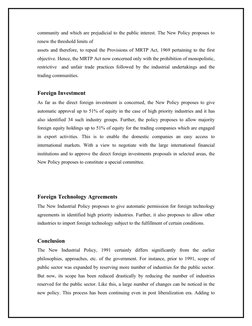 community and which are prejudicial to the public interest. The New Policy proposes to 
renew the threshold limits of
assets