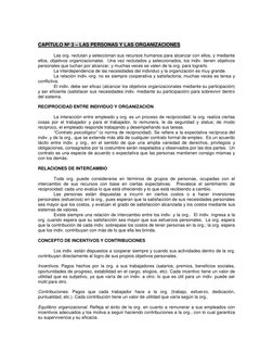 CAPÍTULO Nº 3 – LAS PERSONAS Y LAS ORGANIZACIONES 
 
Las org. reclutan y seleccionan sus recursos humanos para alcanzar c