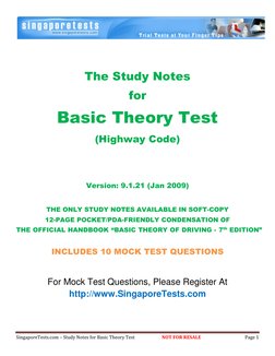 Basic Theory Test Study Notes PDF | PDF | Traffic | Driver's License