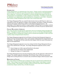 Project Change Management Plan Template | PDF | Change Management ...