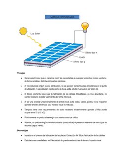 Ventajas 
 
Genera electricidad que es capaz de cubrir las necesidades de cualquier vivienda e inclu