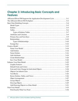Chapter 3: Introducing Basic Concepts and
Features
AllFusion ERwin DM Supports the Application Development Cycle .......