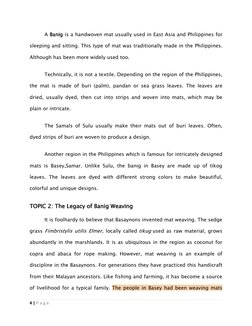 Understanding Banig Weaving Materials | PDF | Decorative Arts