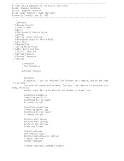 A Funny Thing Musical | PDF | Theatre | Entertainment (General)