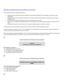 Tcf Questions TCF Exam Structure and Sample Questions | PDF | Test (Assessment ...