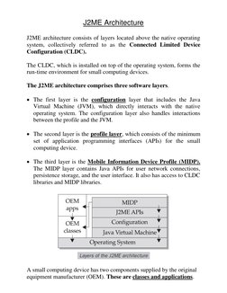 J2ME Architecture Overview | PDF | Java Virtual Machine | Application ...