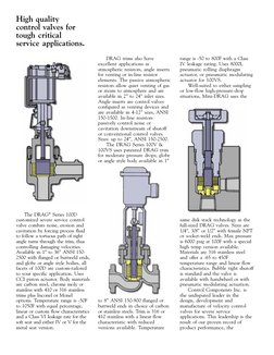 Drag Control Valve Critical Service Control Valve - DRAG | PDF | Valve | Drag (Physics)