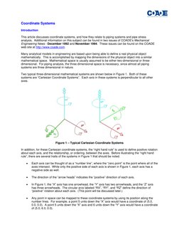 Coordinate Systems 
 
Introduction 
 
This article discusses coordinate systems, and how they relate to piping systems and pi