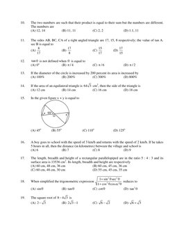 ACE of Pace Sample Test Paper | PDF | Elementary Geometry | Geometric ...