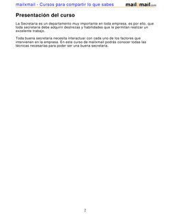 (http://www.mailxmail.com)Presentación del curso
La Secretaria es un departamento muy importante en toda empresa, es por ell