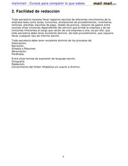 (http://www.mailxmail.com)2. Facilidad de redacción 
Toda secretaría necesita llevar registros escritos de diferentes movimi