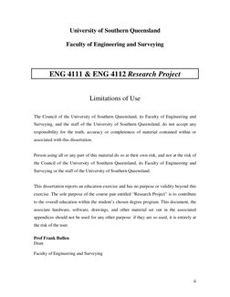ii 
University of Southern Queensland 
 
Faculty of Engineering and Surveying 
 
 
 
ENG 4111 & ENG 4112 Research Project