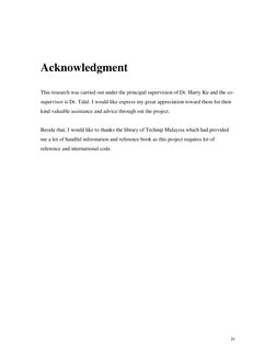 iv 
 
Acknowledgment 
 
 
This research was carried out under the principal supervision of Dr. Harry Ku and the co-
supervi
