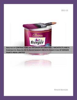 2011-13
Ritwick Banerjee
ANALYSIS OF CONTRACTORS AND INTERIOR DECORATORS / ARCHITECTS AND A
COMPARATIVE ANALYSIS OF