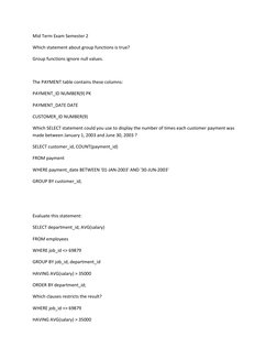 Group Functions and SQL Clauses Explained | PDF | Sql | Information ...