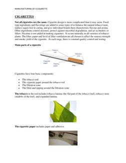 cigarette production process General map of the manufacturing and packaging cigarettes E-Cigarette Manufacturing Plant Report 2026:
