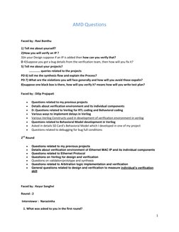 AMD Design Verification Interview Insights | PDF | Areas Of Computer ...