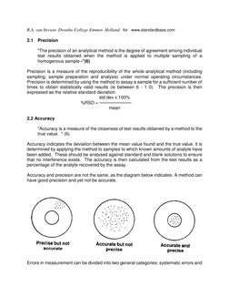 R.A. van Iterson  Drenthe College Emmen  Holland   for   www.standardbase.com 
 
2.1 Precision 
 
"The precision of an analyt