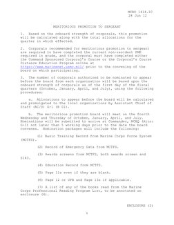 Meritorious Promotion Procedures for Marines | PDF | Corporal | Sergeant
