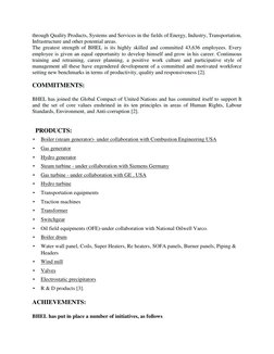 through Quality Products, Systems and Services in the fields of Energy, Industry, Transportation, 
Infrastructure and other p