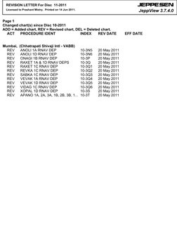 Licensed to Prashant Mistry.  Printed on 14 Jun 2011.
REVISION LETTER For Disc  11-2011
JEPPESEN
JEPPESEN
JEPPESEN
JEPPESEN
J