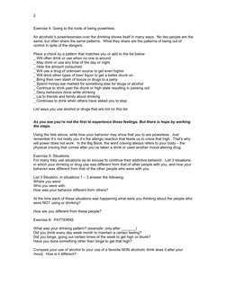 Step One Powerlessness Worksheet.pdf Step 1: Powerlessness Over Alcohol | PDF | The Big Book (Alcoholics ...