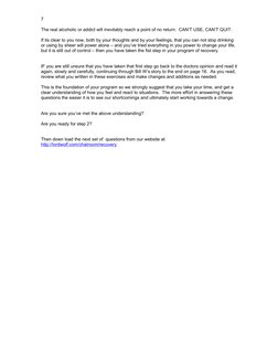 Step One Powerlessness Worksheet.pdf Step 1: Powerlessness Over Alcohol | PDF | The Big Book (Alcoholics ...