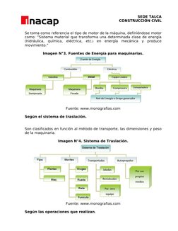 SEDE TALCA
CONSTRUCCIÓN CIVIL
Se toma como referencia el tipo de motor de la máquina, definiéndose motor 
como: “Sistema mate