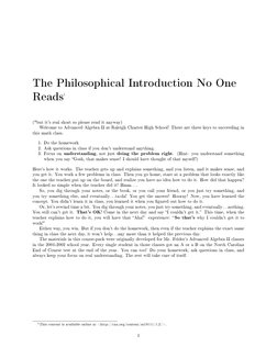 The Philosophical Introduction No One
Reads
1
(*but it's real short so please read it anyway)
Welcome to Advanced Algebra II