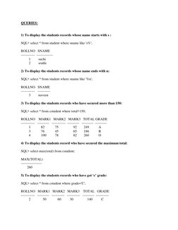 Student Marklist Table Creation | PDF | Table (Database) | Data Model
